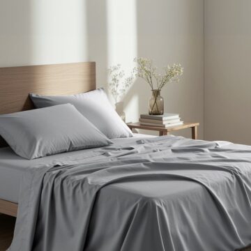 Σεντόνι Ημίδιπλο με Λάστιχο Unicolors - Medium Gray