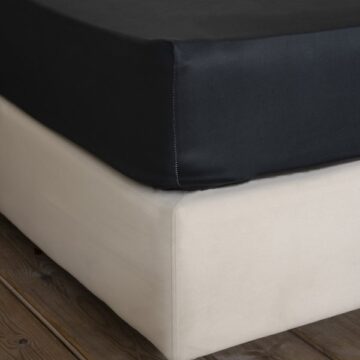 Σεντόνι Μονό με Λάστιχο Superior Satin - Black