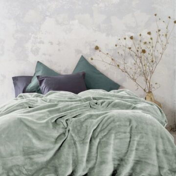 Κουβέρτα Βελουτέ Γίγας 240x260 Coperta - Sage Green