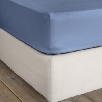 Σεντόνι Υπέρδιπλο με Λάστιχο Superior Satin - Shadow Blue
