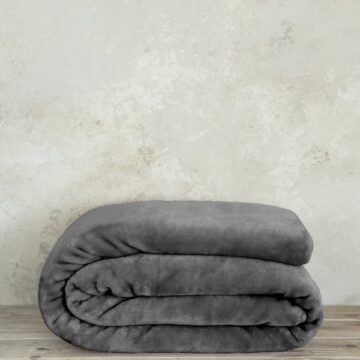 Κουβέρτα Βελουτέ Μονή 160x220 Coperta - Dark Gray