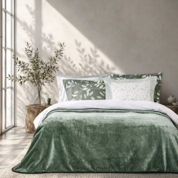 Κουβέρτα Βελουτέ Ημίδιπλη 180x220 Coperta - Forest Green